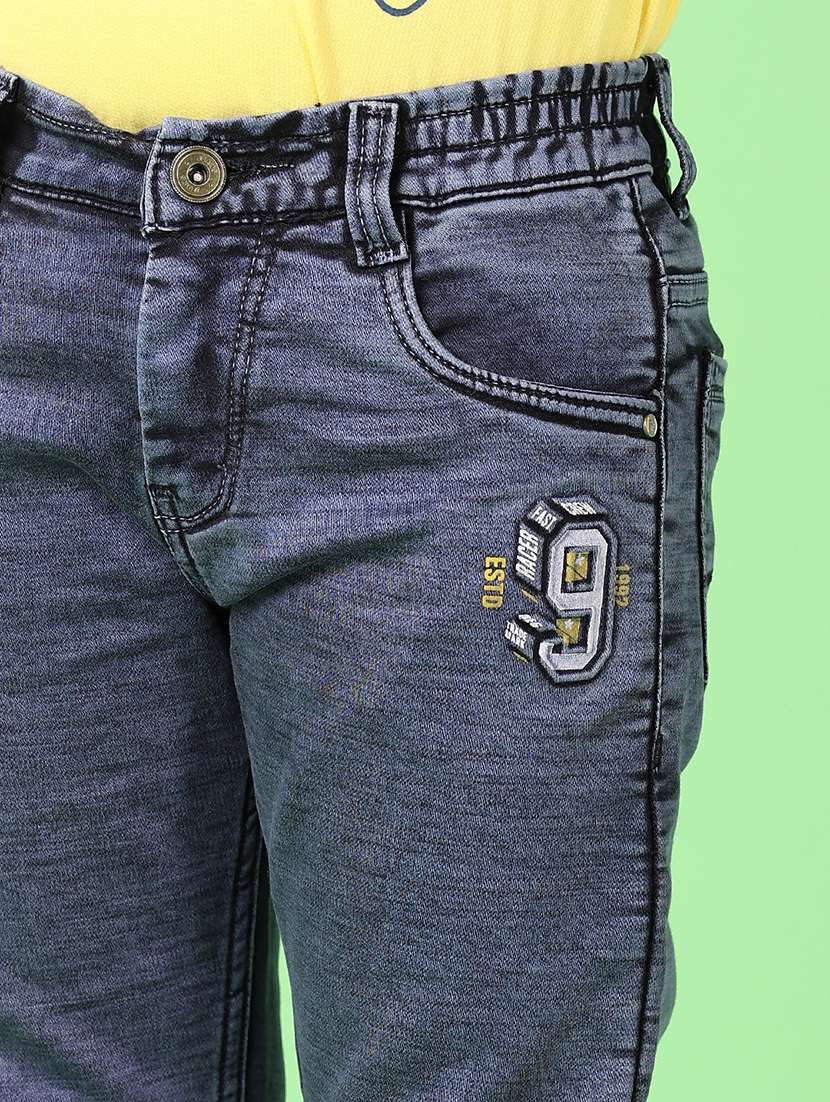 boys solid mid rise jeans - 21528130 -  Standard Image - 5