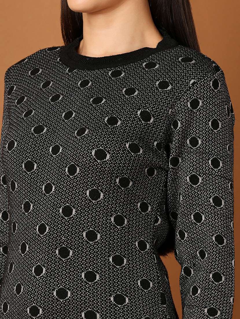 women black self design long sleeve pullover - 21528140 -  Standard Image - 5