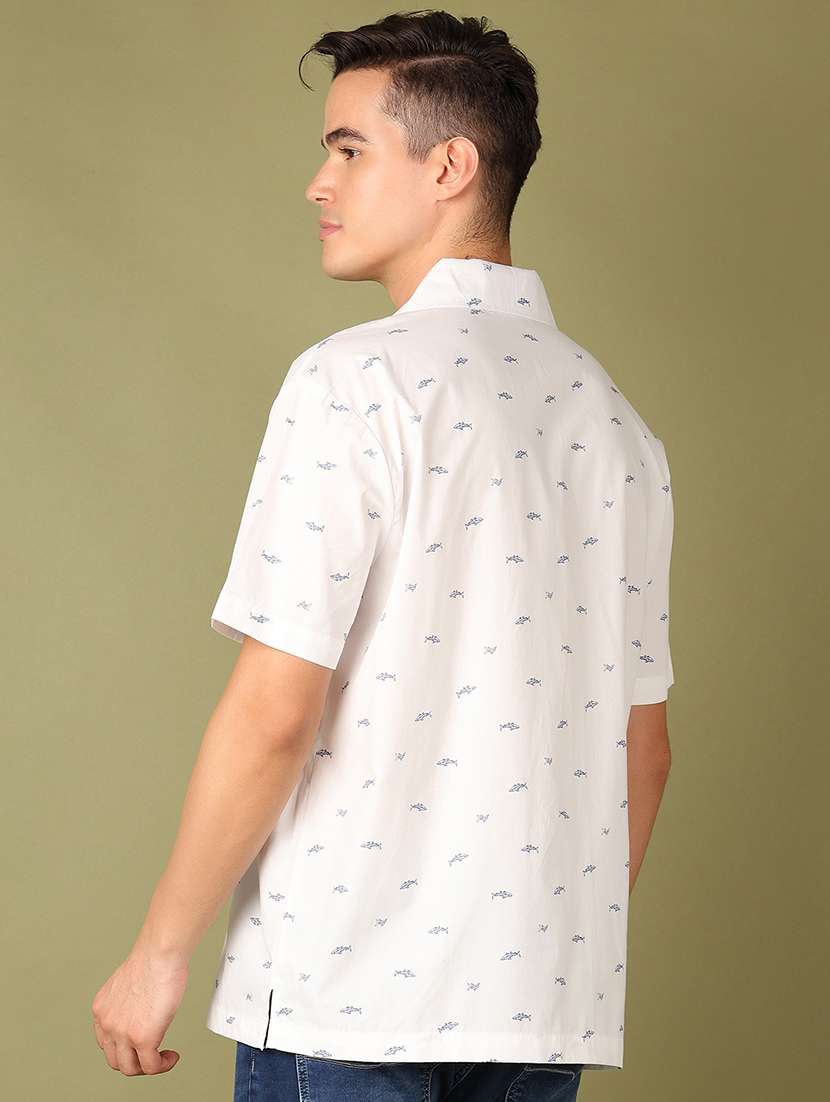 men printed short sleeve casual shirt - 21528185 -  Standard Image - 3