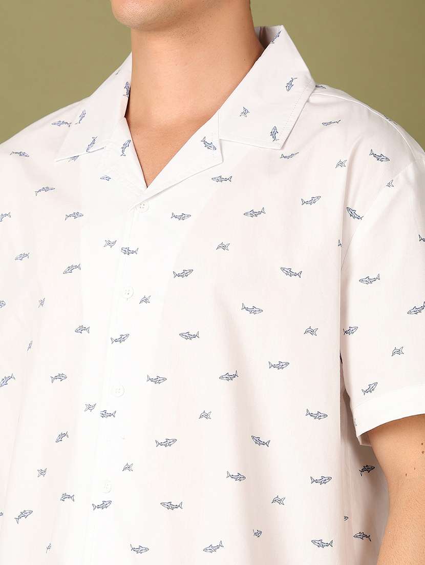 men printed short sleeve casual shirt - 21528185 -  Standard Image - 5