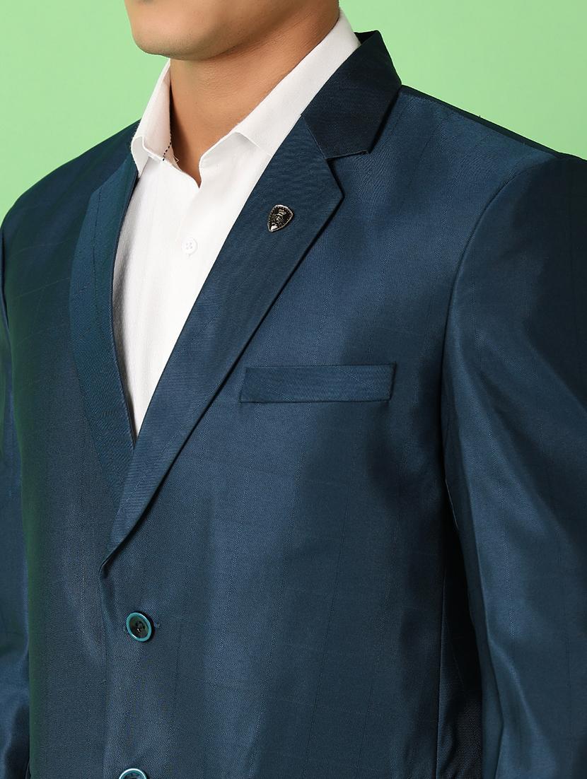 teal solid single breasted formal blazer - 21528202 - Standard Image - 5