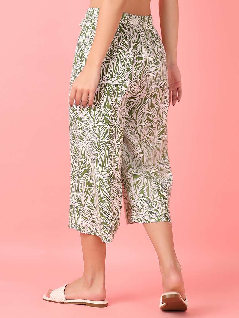 women printed mid rise calf length palazzo - 21528211 - Standard Image - 3