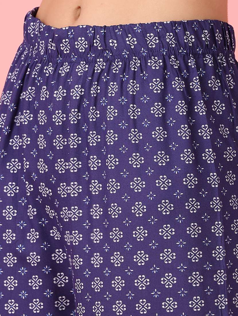 women blue printed straight palazzo - 21528240 -  Standard Image - 5