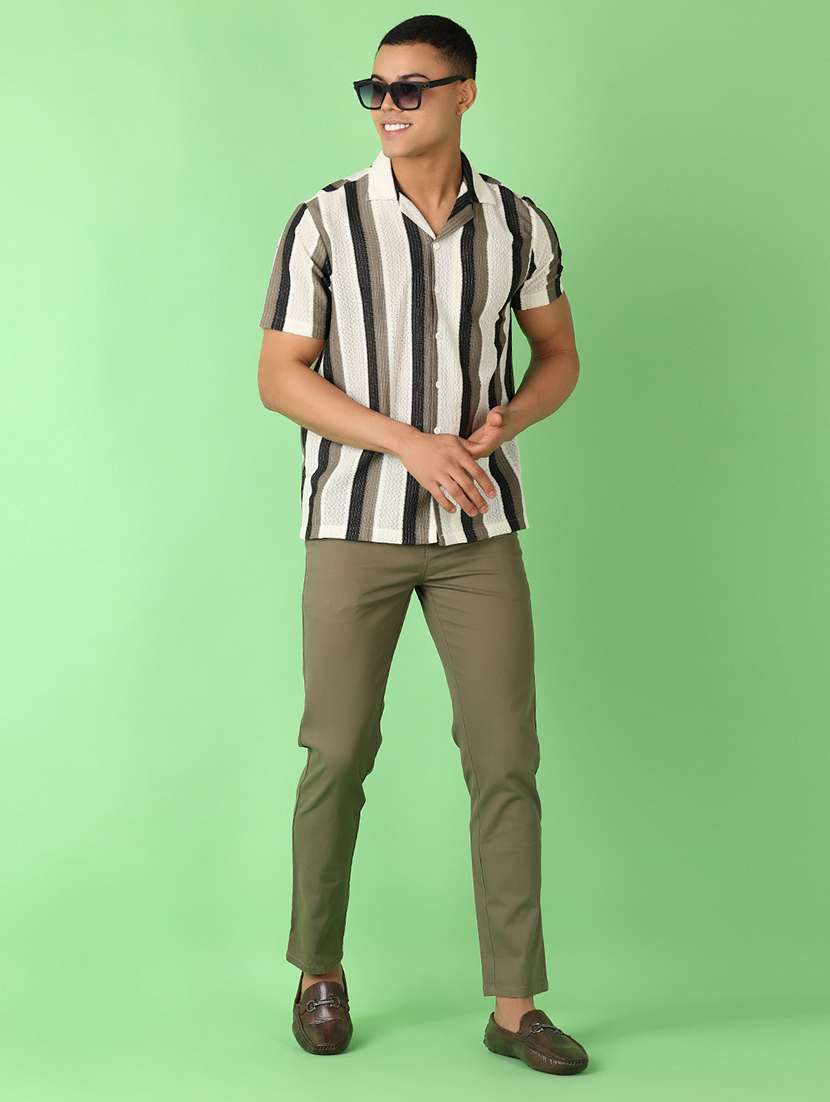 men short sleeves striped casual shirt - 21528270 -  Standard Image - 3