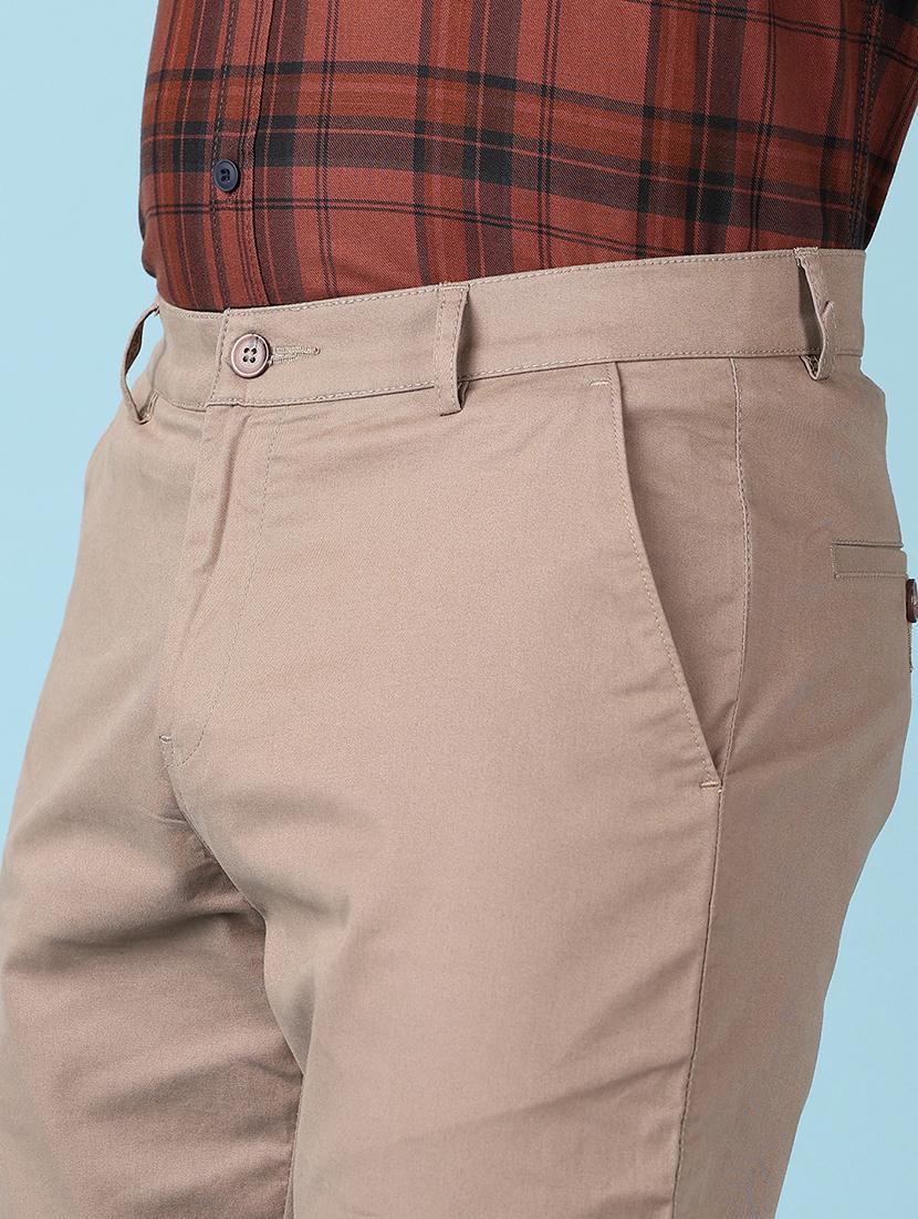 men solid regular fit chinos casual trouser - 21528278 - Standard Image - 5