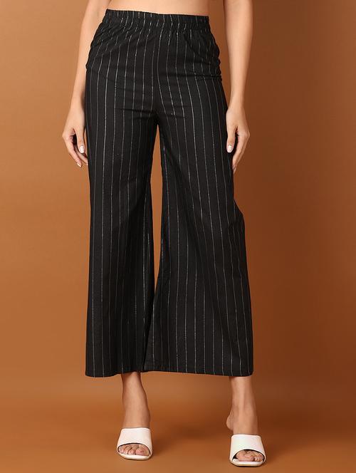 women black stripes straight palazzo - 21528344 - Standard Image - 0