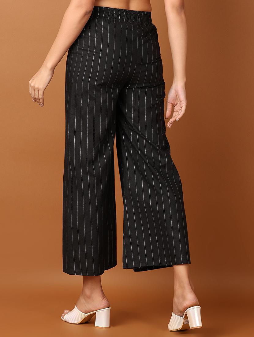 women black stripes straight palazzo - 21528344 - Standard Image - 3