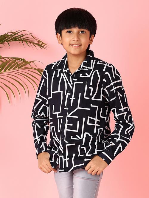 boys printed long sleeve casual shirt - 21528354 - Standard Image - 0