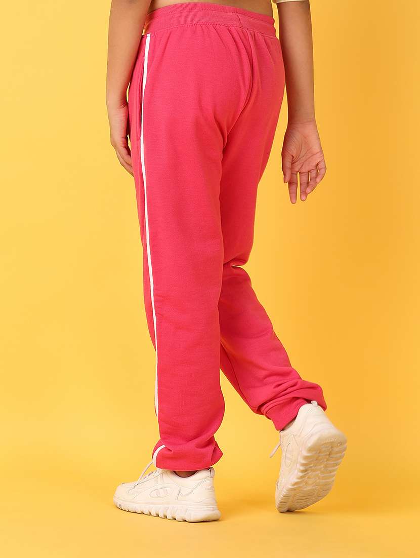 girls pink solid joggers - 21528759 -  Standard Image - 3