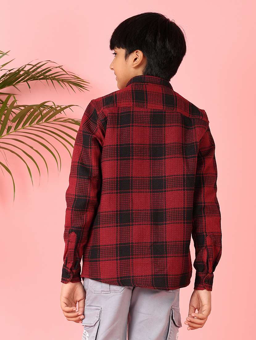 boys checkered long sleeve casual shirt - 21528768 -  Standard Image - 3