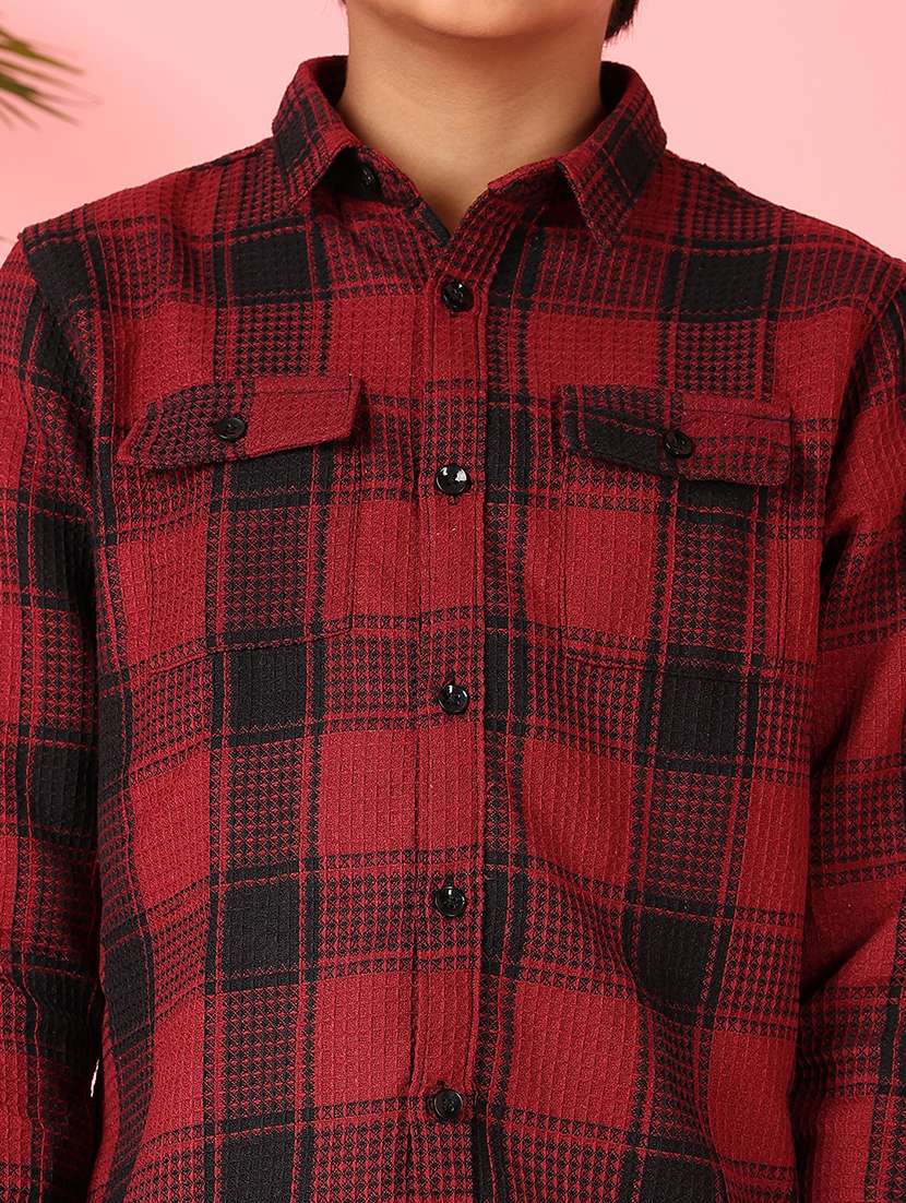 boys checkered long sleeve casual shirt - 21528768 -  Standard Image - 5