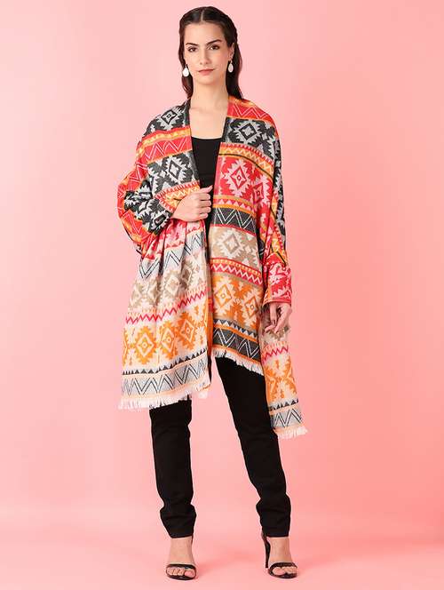 women self design winter pashmina shawl - 21528772 -  Standard Image - 0