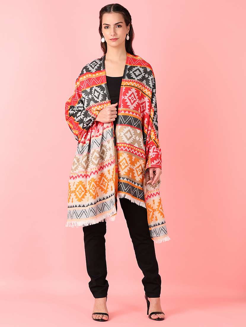 women self design winter pashmina shawl