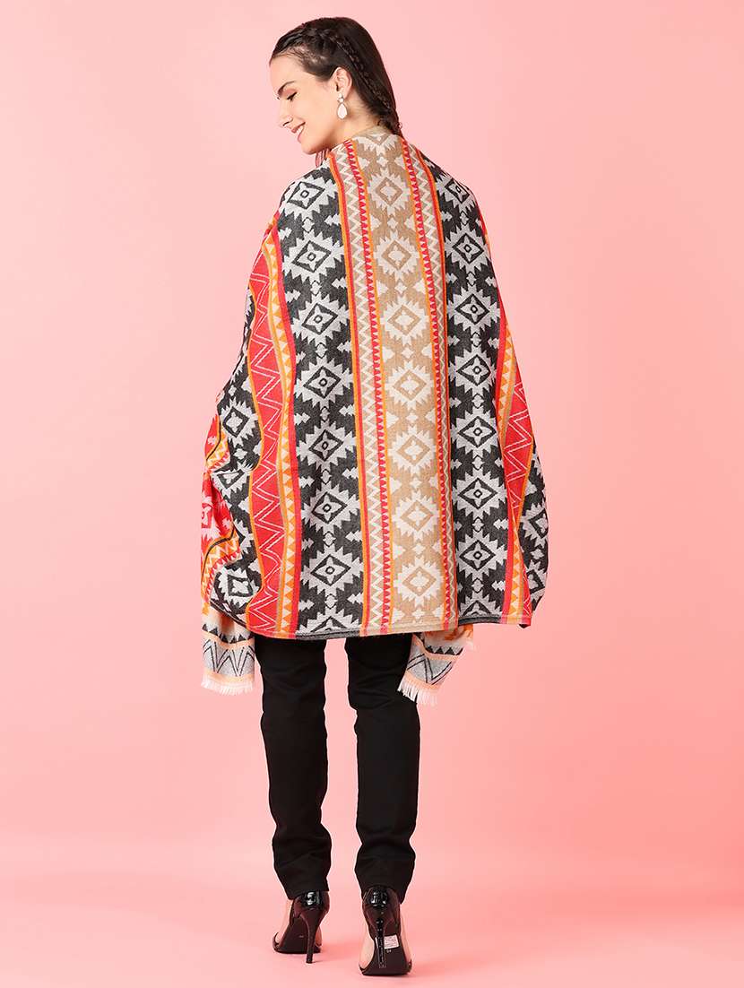 women self design winter pashmina shawl - 21528772 -  Standard Image - 3