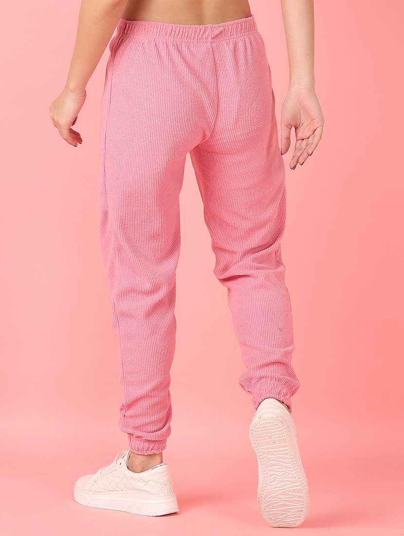 women pink solid jogger - 21528799 -  Standard Image - 3