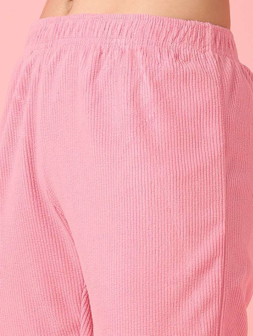 women pink solid jogger - 21528799 -  Standard Image - 5