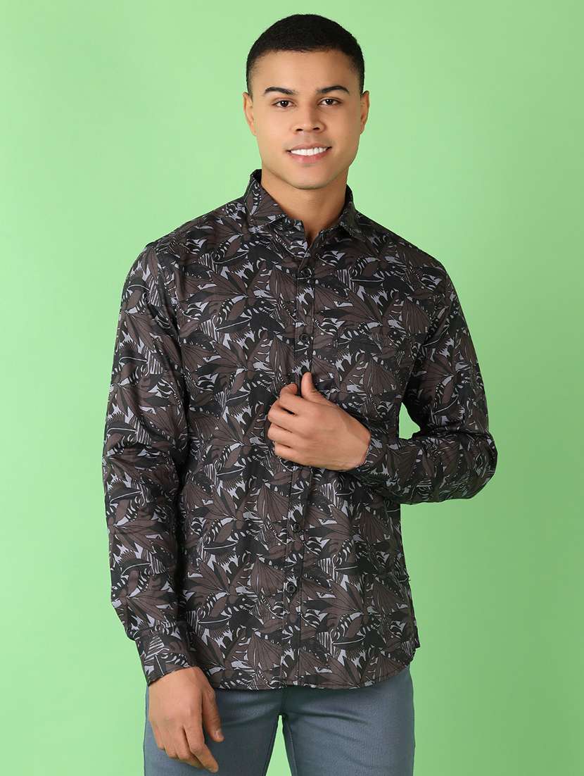 men long sleeves printed casual shirt - 21528805 -  Zoom Image - 0
