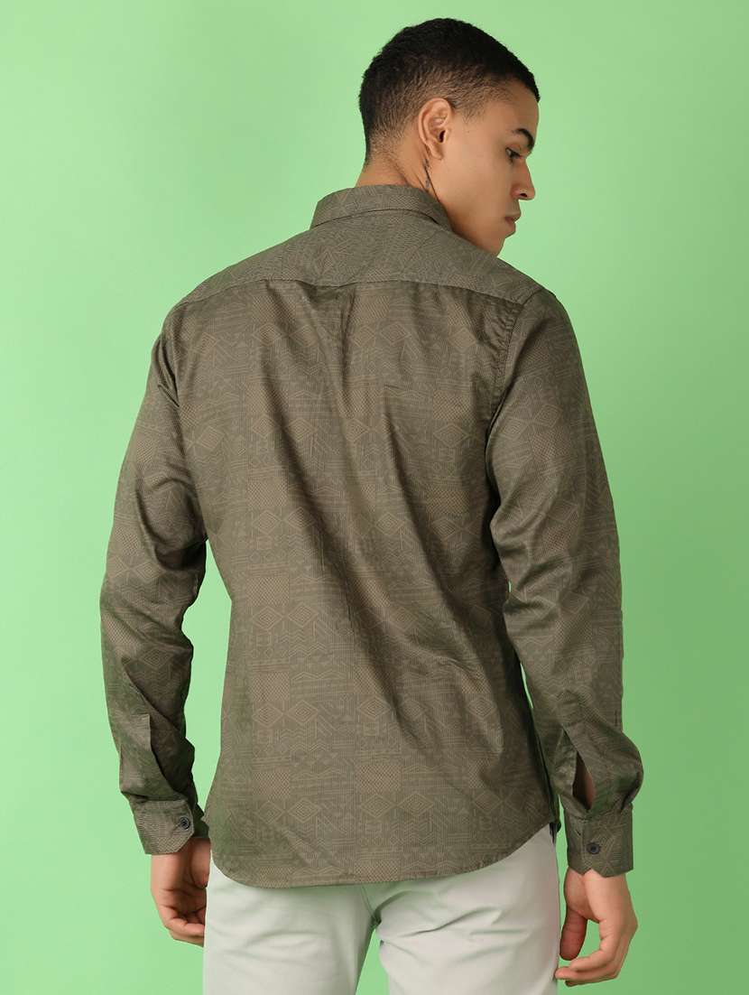 men long sleeves solid casual shirt - 21528806 -  Standard Image - 3