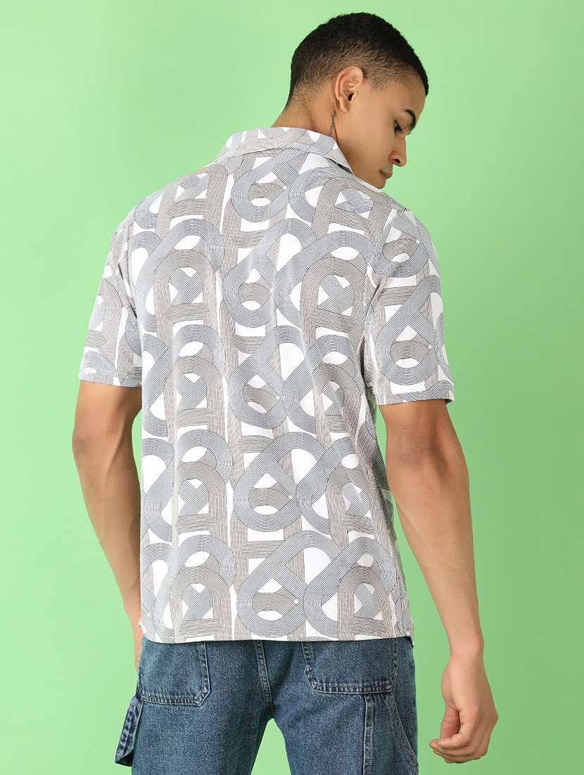 men short sleeves printed casual shirt - 21528812 -  Standard Image - 3