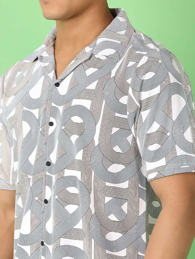 men short sleeves printed casual shirt - 21528812 -  Standard Image - 5