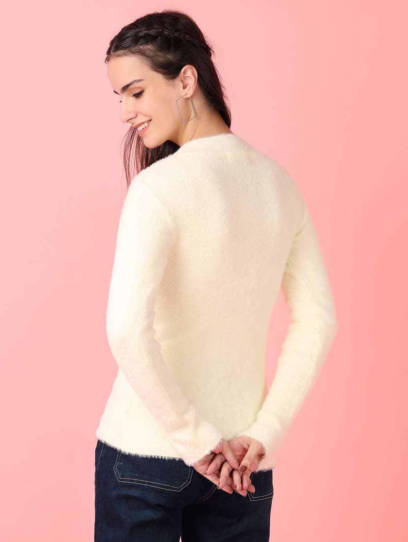 women solid long sleeve pullover - 21528838 -  Standard Image - 3