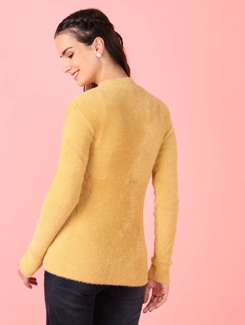 women solid long sleeve pullover - 21528839 -  Standard Image - 3