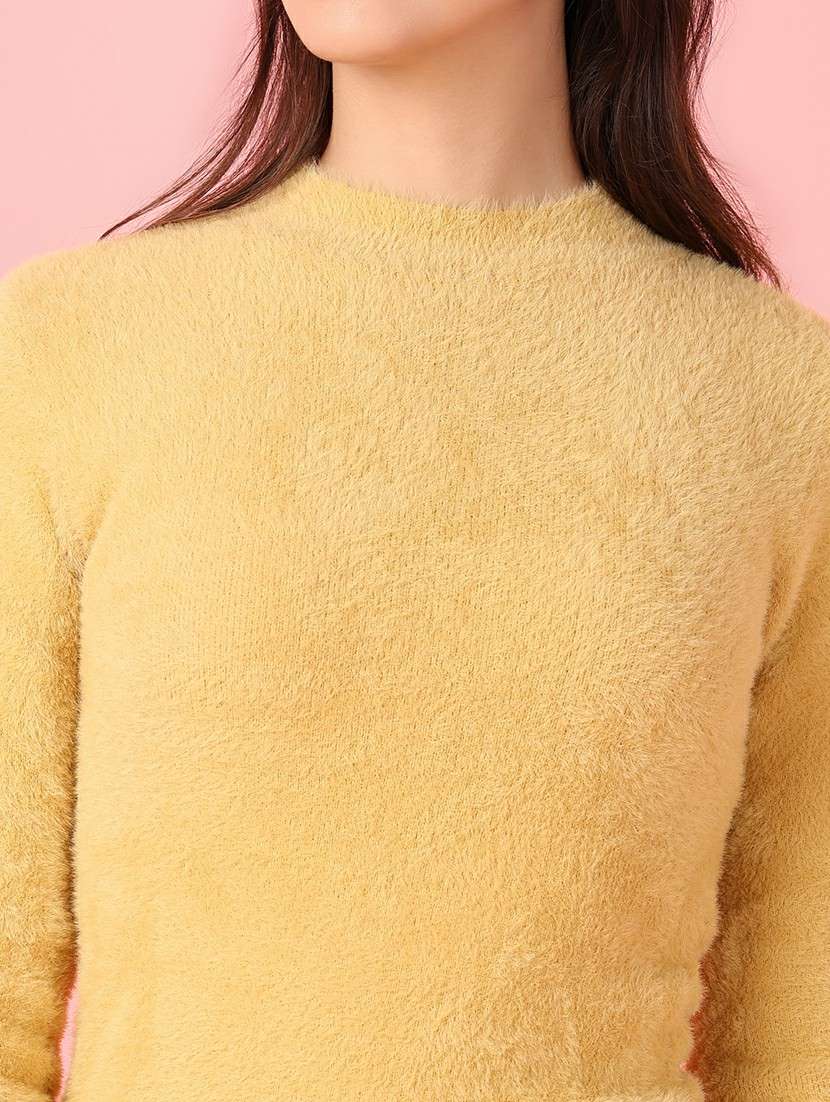 women solid long sleeve pullover - 21528839 -  Standard Image - 5