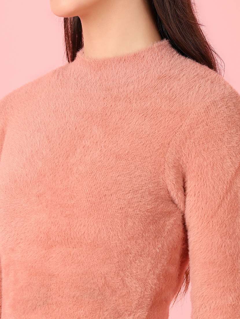 women solid long sleeve pullover - 21528840 -  Standard Image - 5