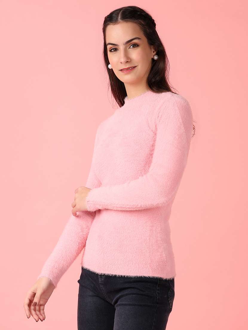 women solid long sleeve pullover - 21528841 -  Standard Image - 3