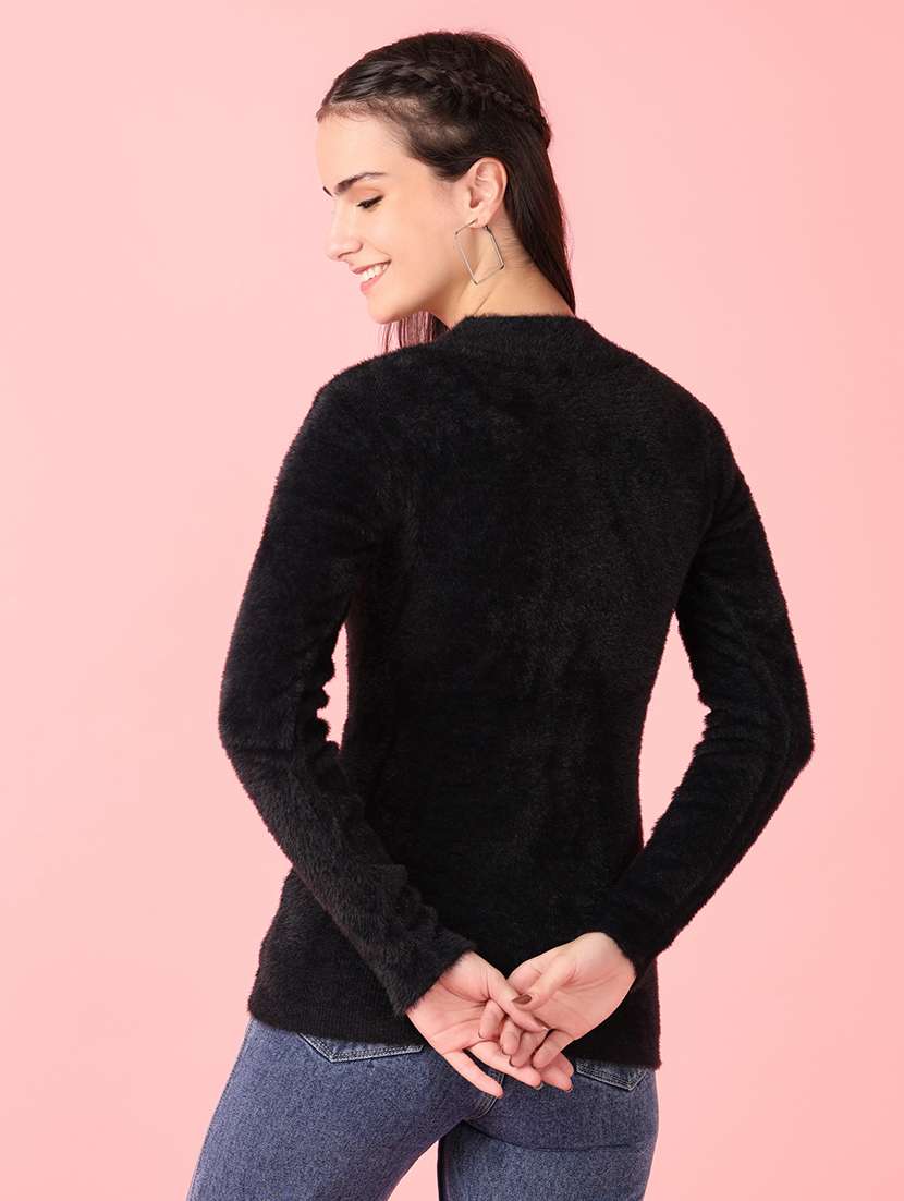 women solid long sleeve pullover - 21528842 -  Standard Image - 3