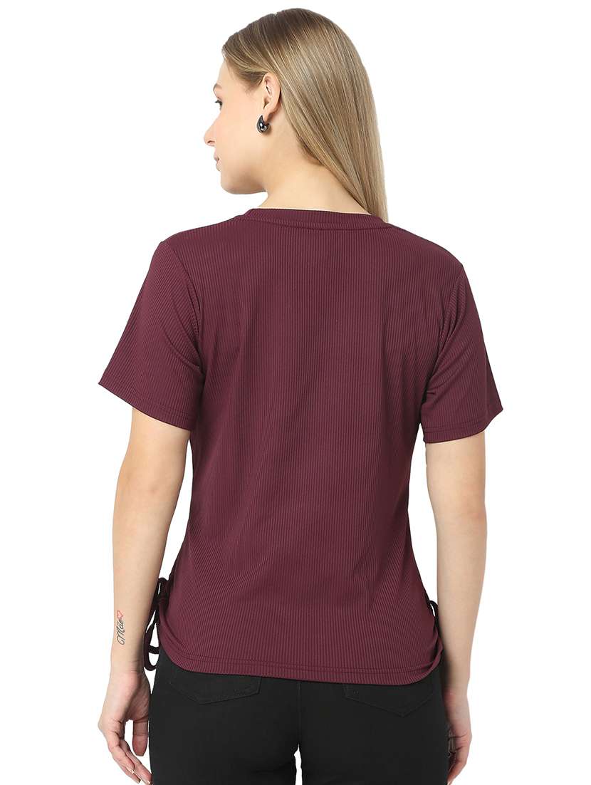 women solids round neck top - 21529253 -  Standard Image - 3