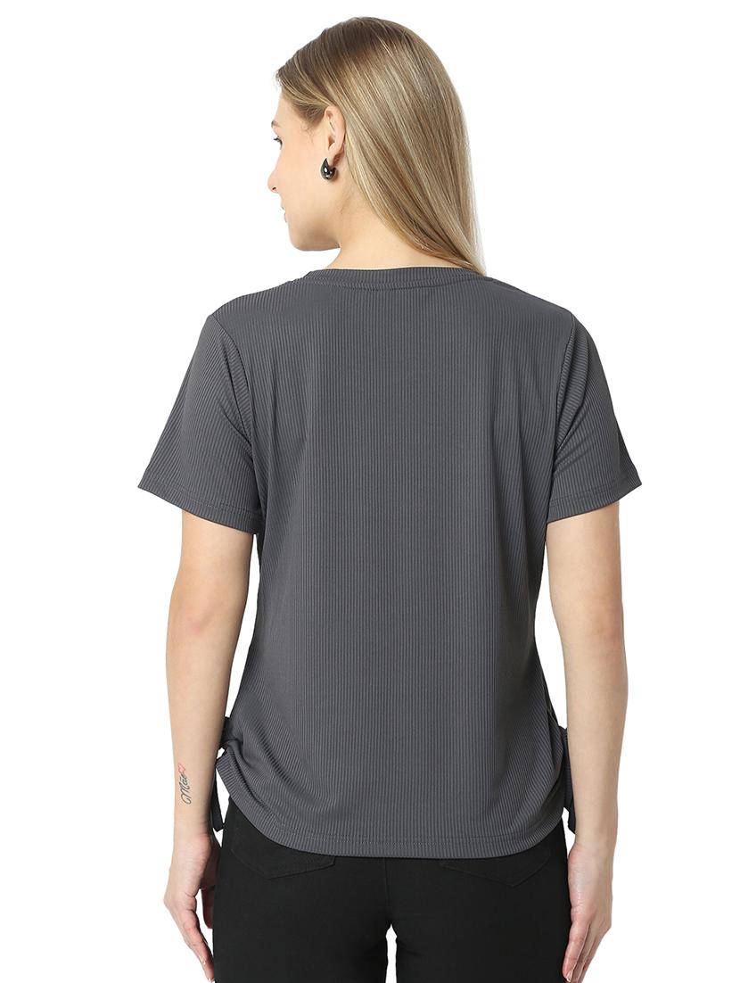 women solids round neck top - 21529254 - Standard Image - 3