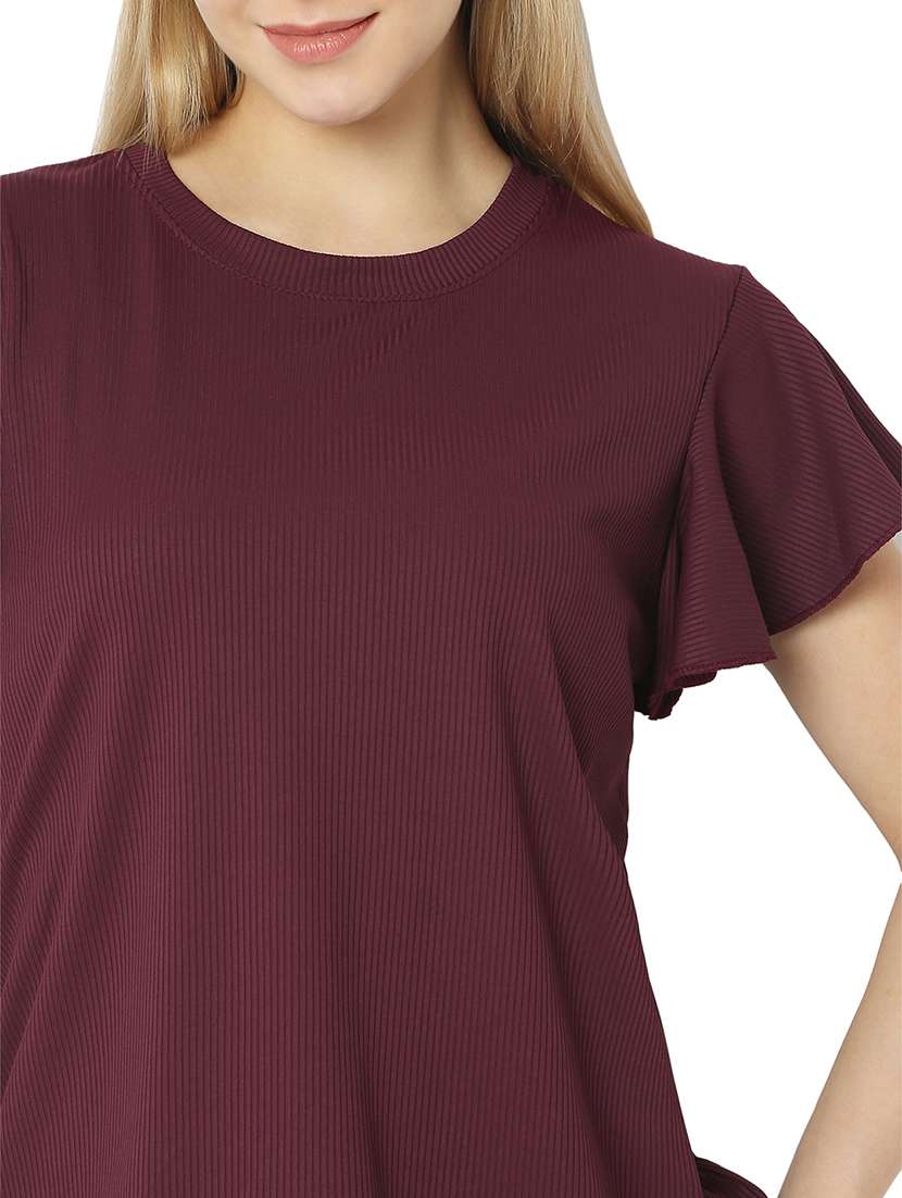 women solids round neck top - 21529257 - Standard Image - 5