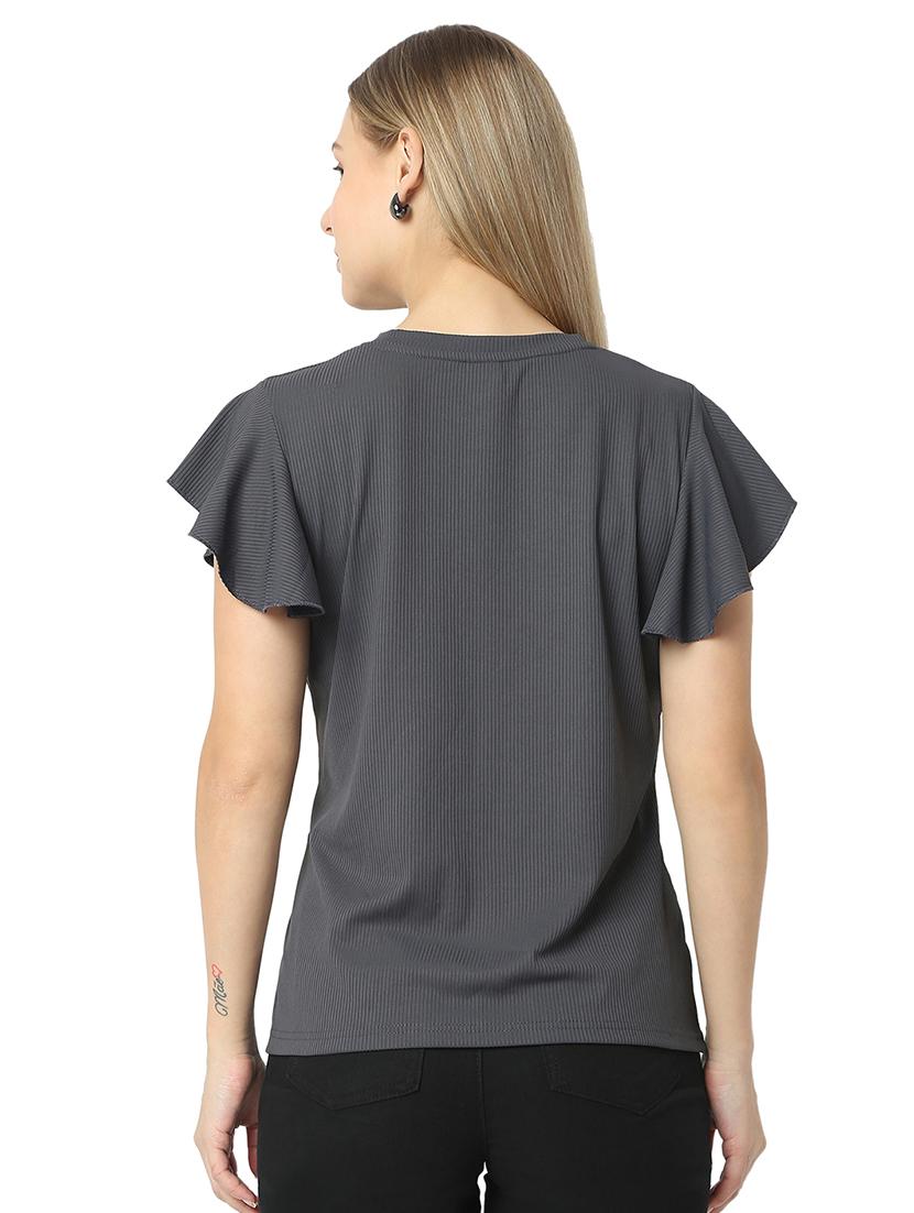 women solids round neck top - 21529258 - Standard Image - 3