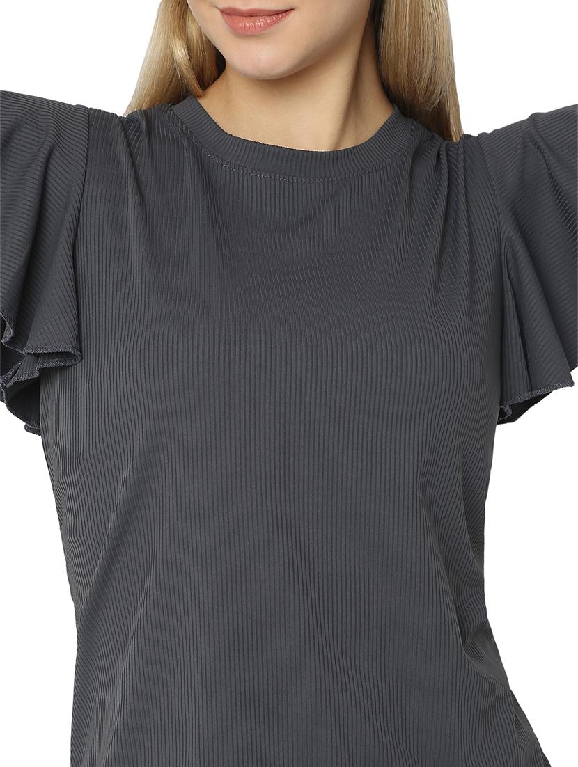 women solids round neck top - 21529258 - Standard Image - 5