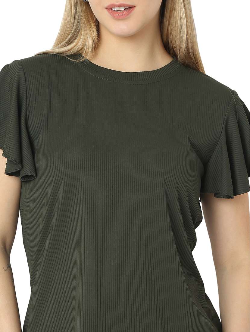 women solids round neck top - 21529259 - Standard Image - 5