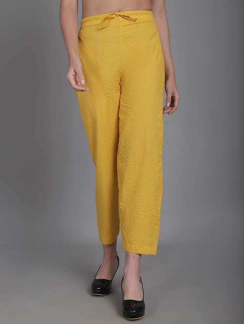 women stripes ankle length flat front trouser - 21529333 -  Standard Image - 0