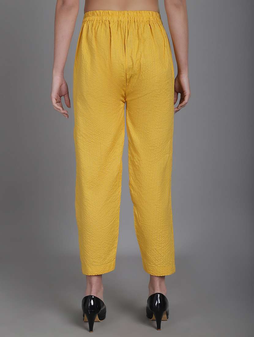 women stripes ankle length flat front trouser - 21529333 -  Standard Image - 3