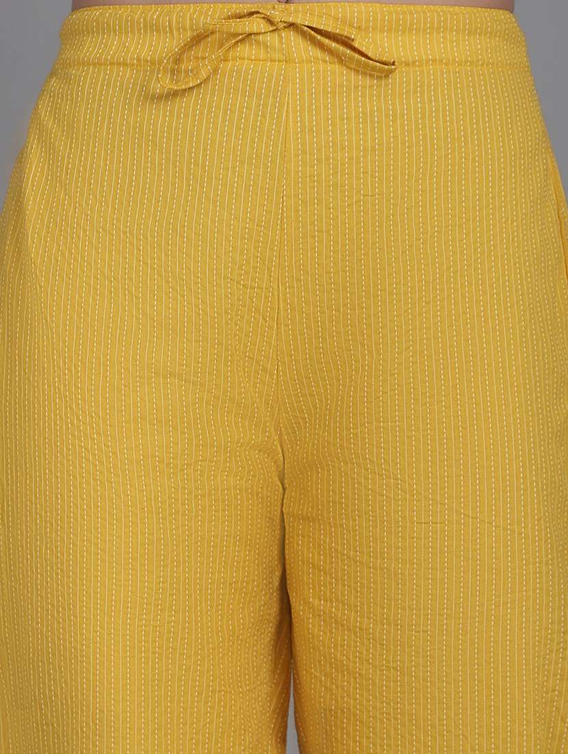 women stripes ankle length flat front trouser - 21529333 -  Standard Image - 5