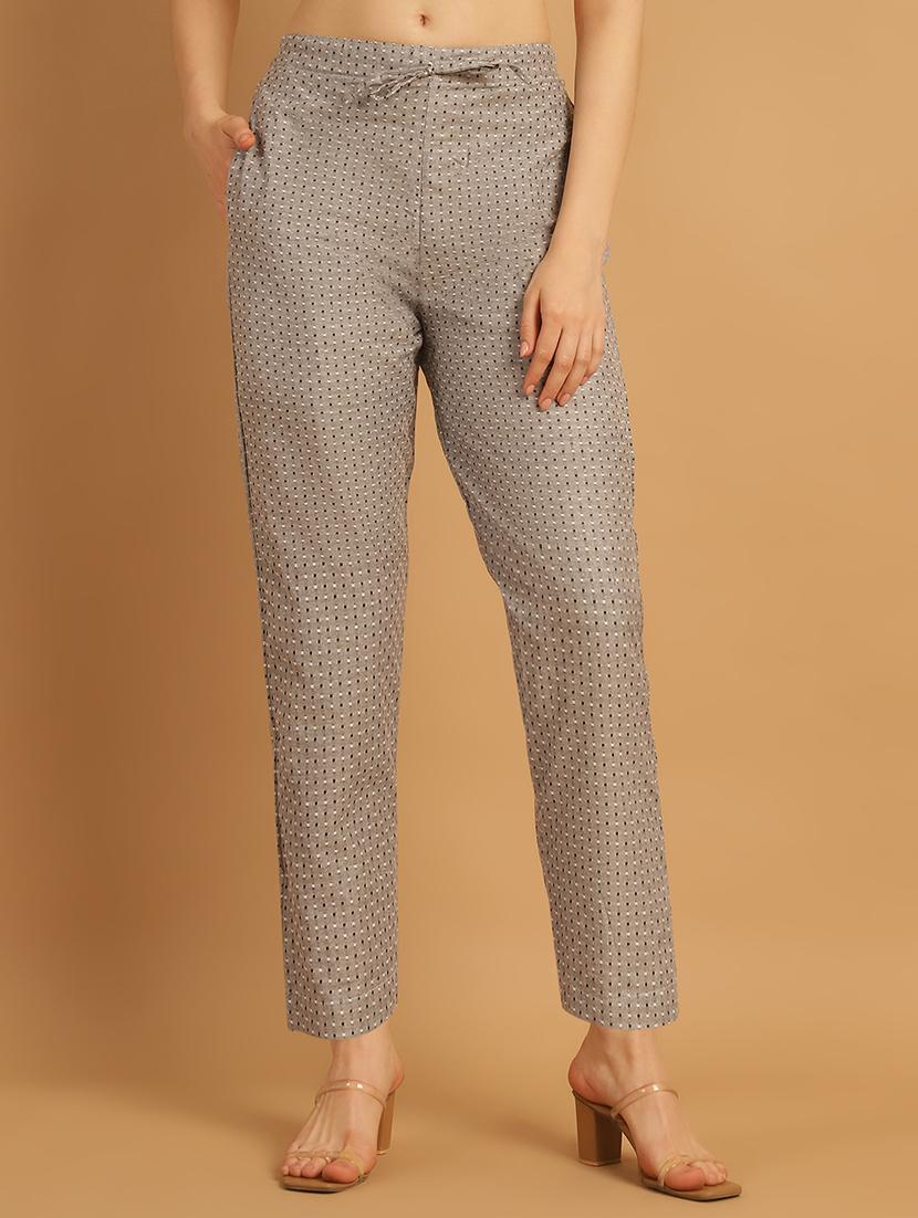 women printed ankle length flat front trouser - 21529347 - Zoom Image - 0