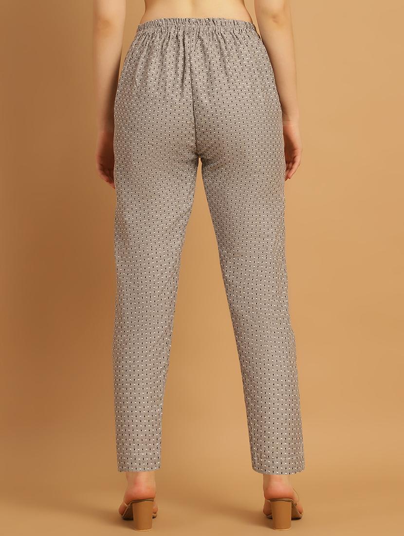 women printed ankle length flat front trouser - 21529347 - Standard Image - 3
