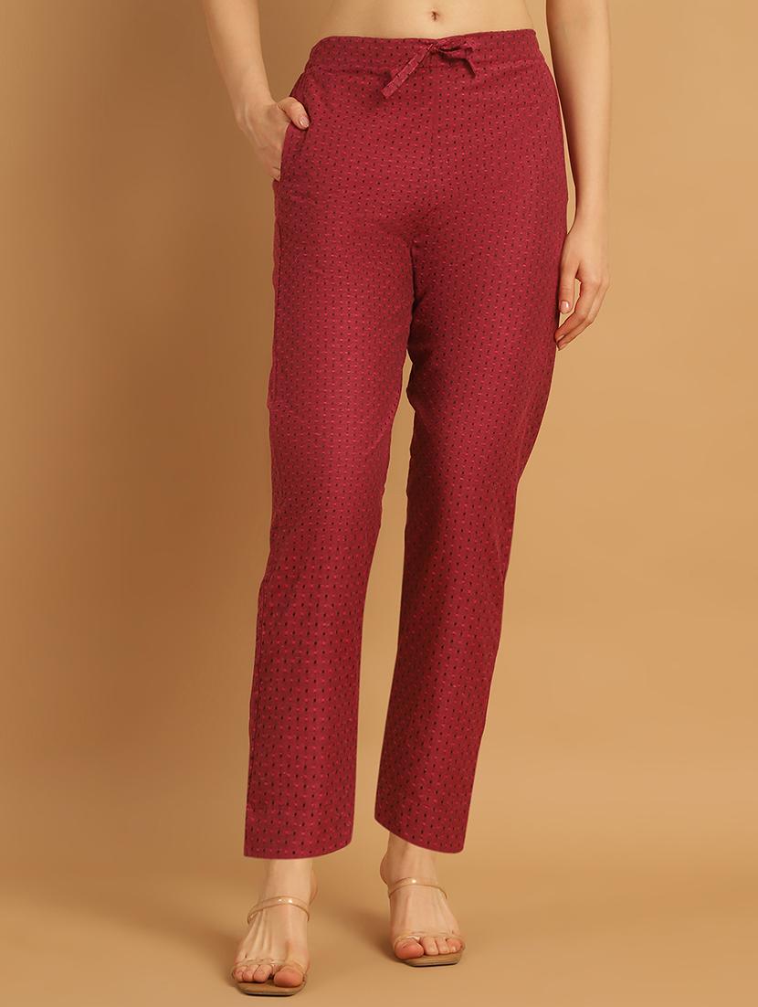 women printed ankle length flat front trouser - 21529352 - Zoom Image - 0