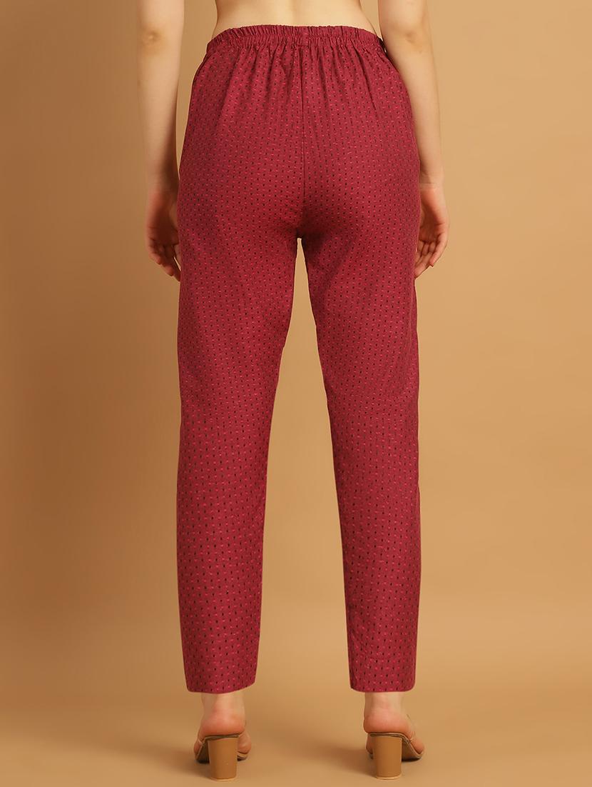 women printed ankle length flat front trouser - 21529352 - Standard Image - 3