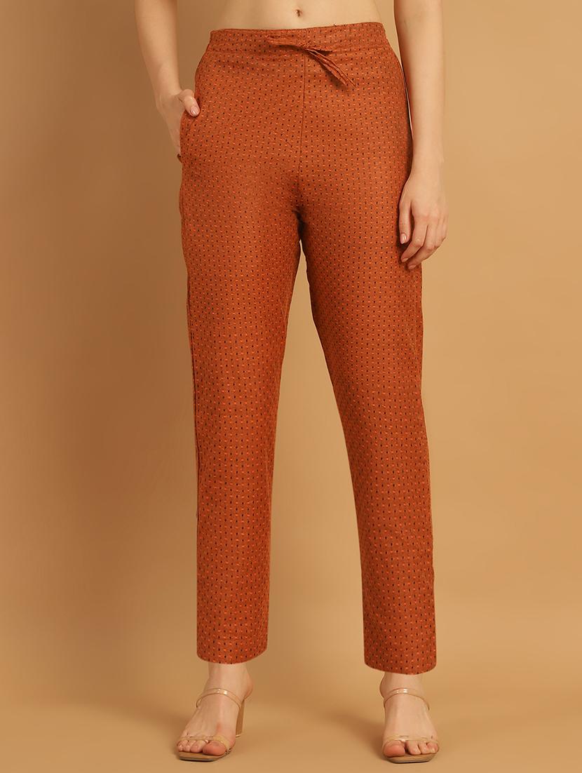 women printed ankle length flat front trouser - 21529353 - Zoom Image - 0