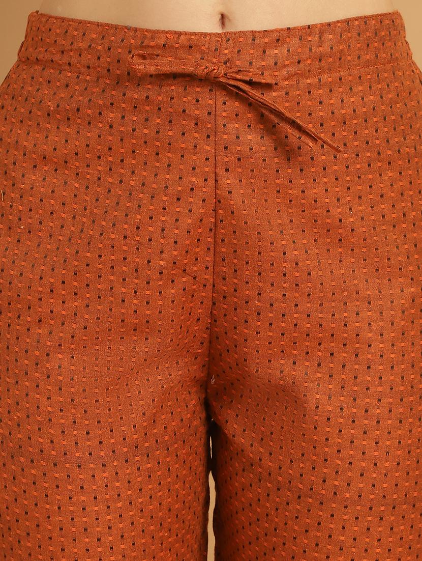 women printed ankle length flat front trouser - 21529353 - Standard Image - 5