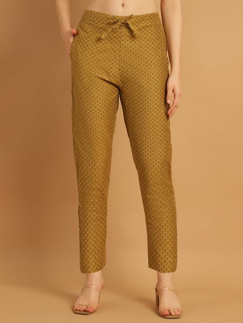 women printed ankle length flat front trouser - 21529354 -  Standard Image - 0