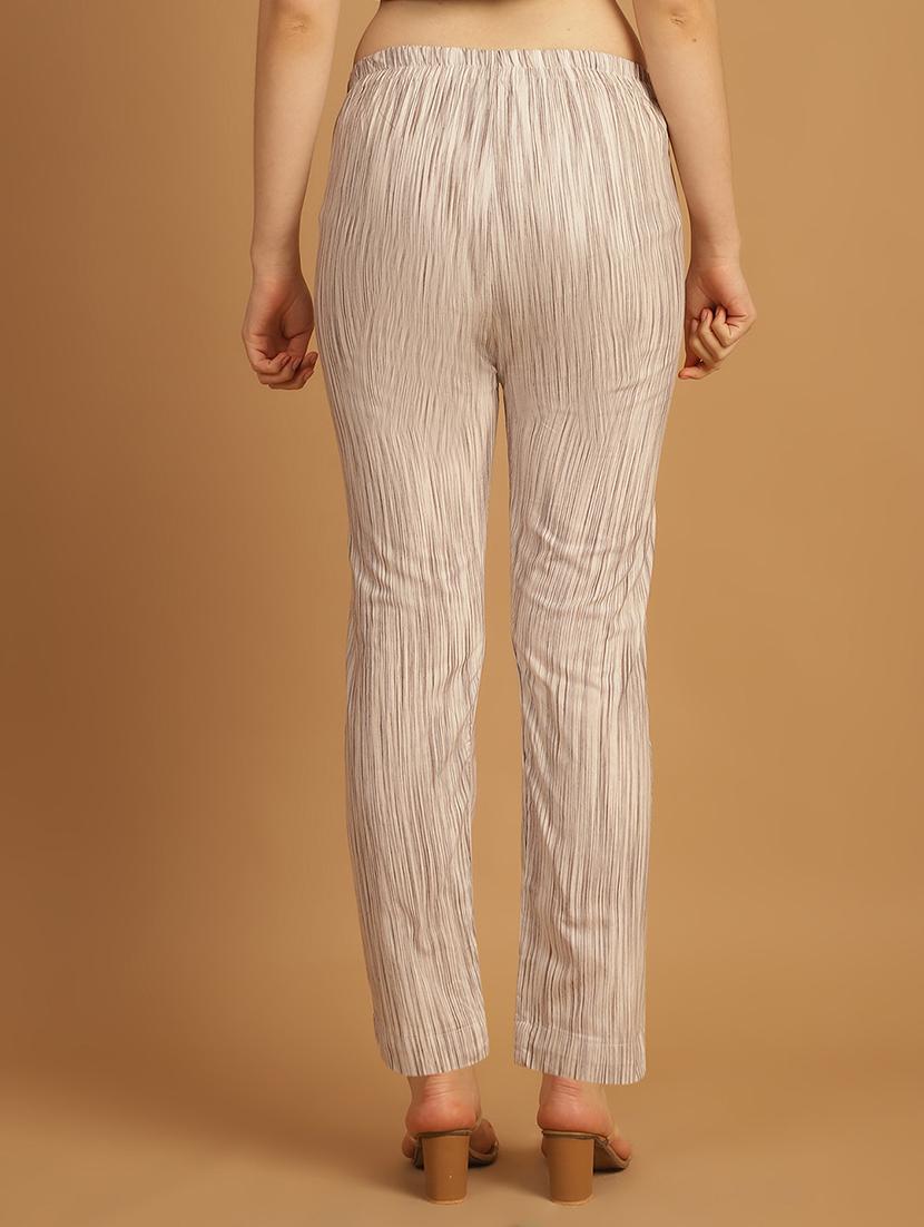 women printed ankle length flat front trouser - 21529359 - Standard Image - 3