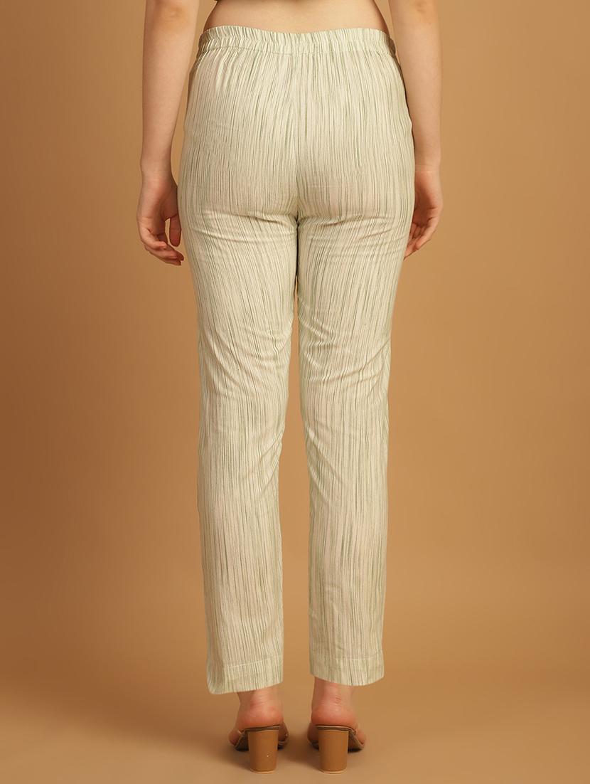 women printed ankle length flat front trouser - 21529360 - Standard Image - 3