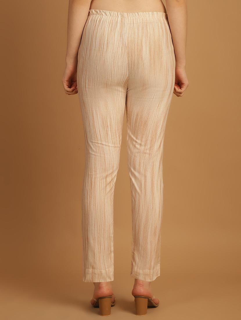 women printed ankle length flat front trouser - 21529364 - Standard Image - 3
