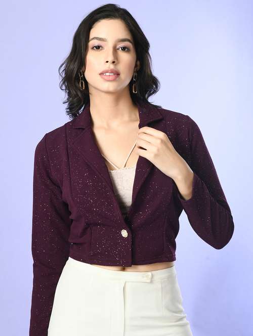 women purple polyester regular shrug - 21529420 -  Standard Image - 0